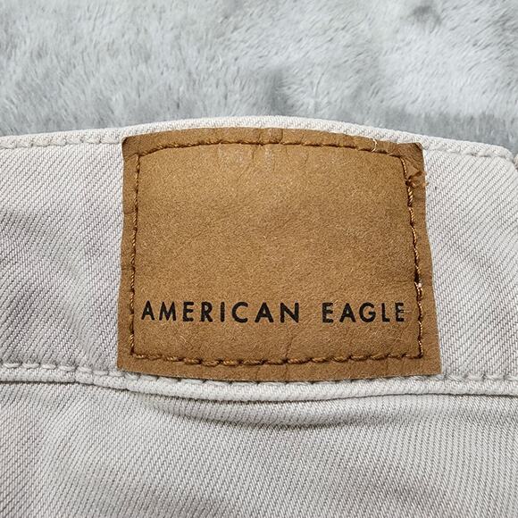 American Eagle Jeans Womens 6 SHORT Beige Distressed Stretch High Rise Jegging - Picture 5 of 15